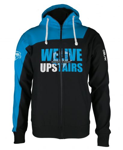HOODIE WE LIVE UPSTAIRS BK